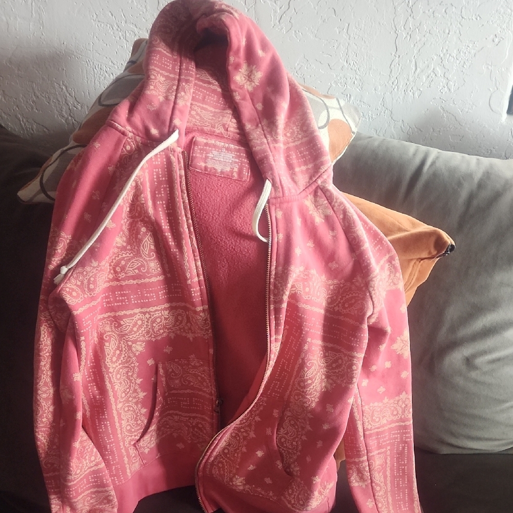 Pink Patterned Hoodie